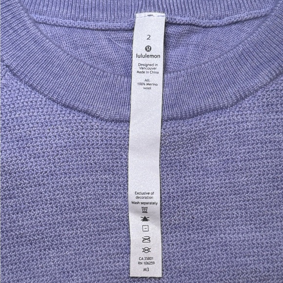 Lululemon Sit In Lotus Sweater Heathered Lilac Women’s size 2 Yoga Travel - Picture 10 of 10